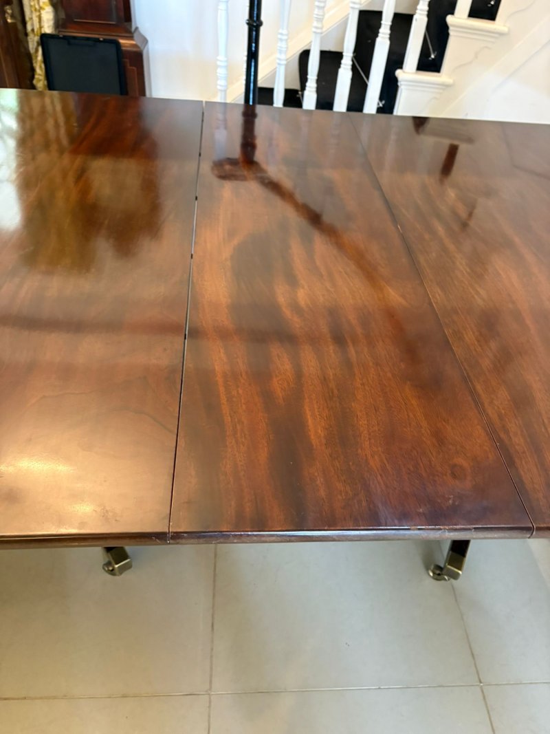 Large Antique Edwardian 18 Seater Superb Quality Figured Mahogany 3 Pilar Dining Table - Image 11